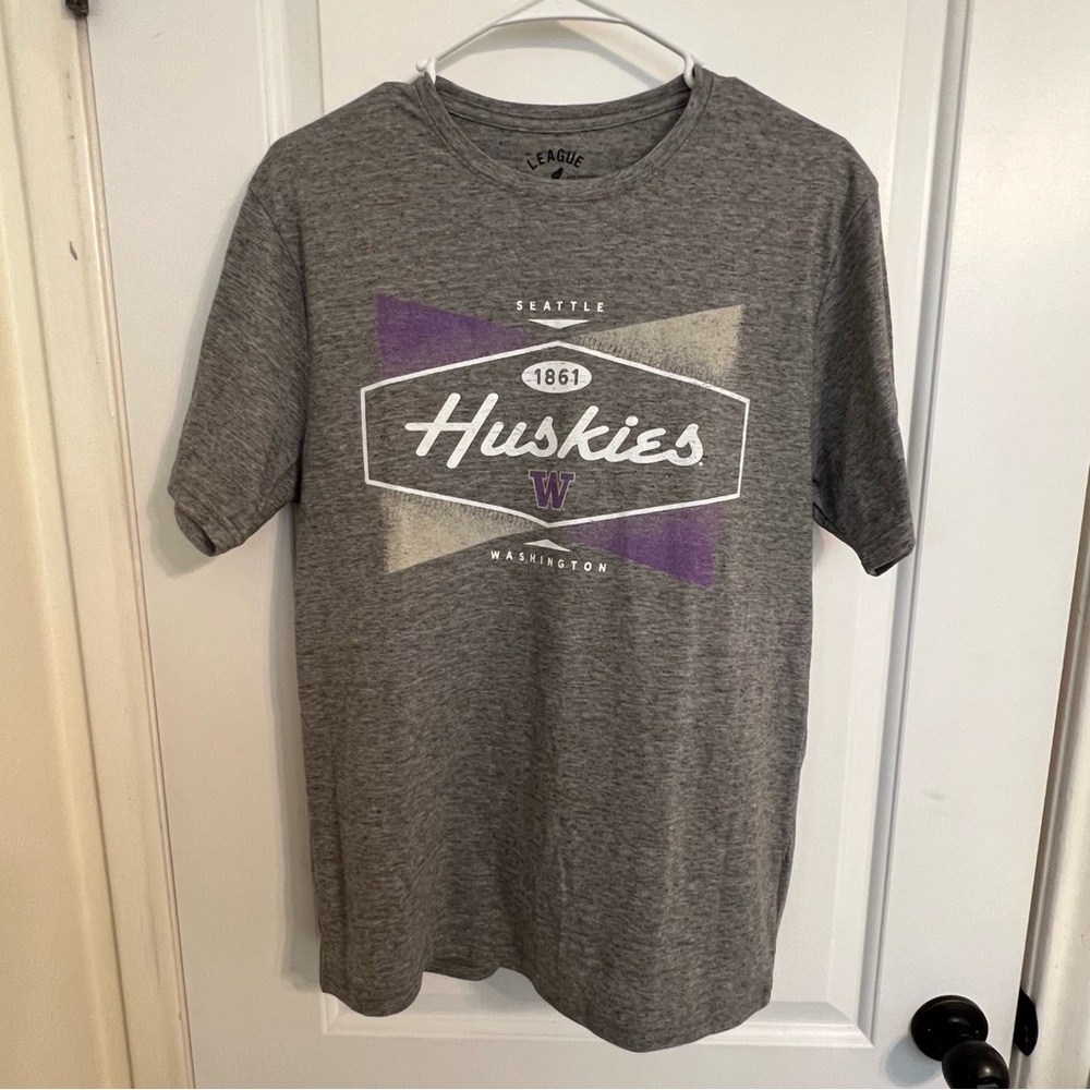 League Gray and Purple Huskies Tee